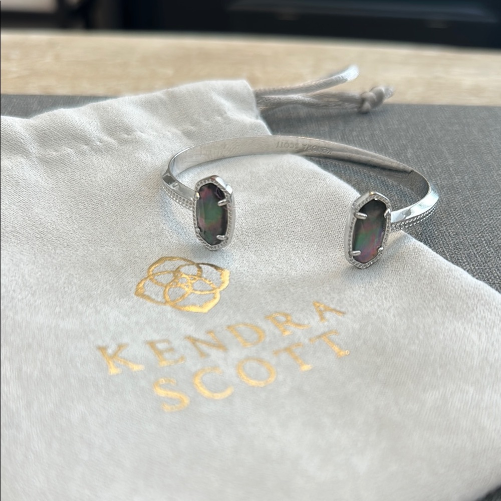 Kendra Scott Elton Silver Bracelet with Iridescent Stones- abalone